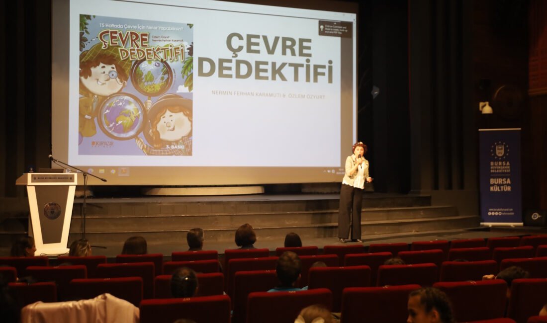 ‘Çevre Dedektifi’ kitabının yazarı çocuklarla buluştu Bursa Büyükşehir Belediyesi, ‘Benim Bir Hikayem Var’ etkinliği kapsamında ‘Çevre