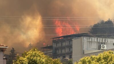 Bursa'nın Osmangazi ilçesine bağlı İsmetiye Mahallesi'nde çıkan orman yangını, ekiplerin