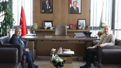 İlçe Sağlık Müdürü Mehmet Kavak ile bir araya gelen İnegöl